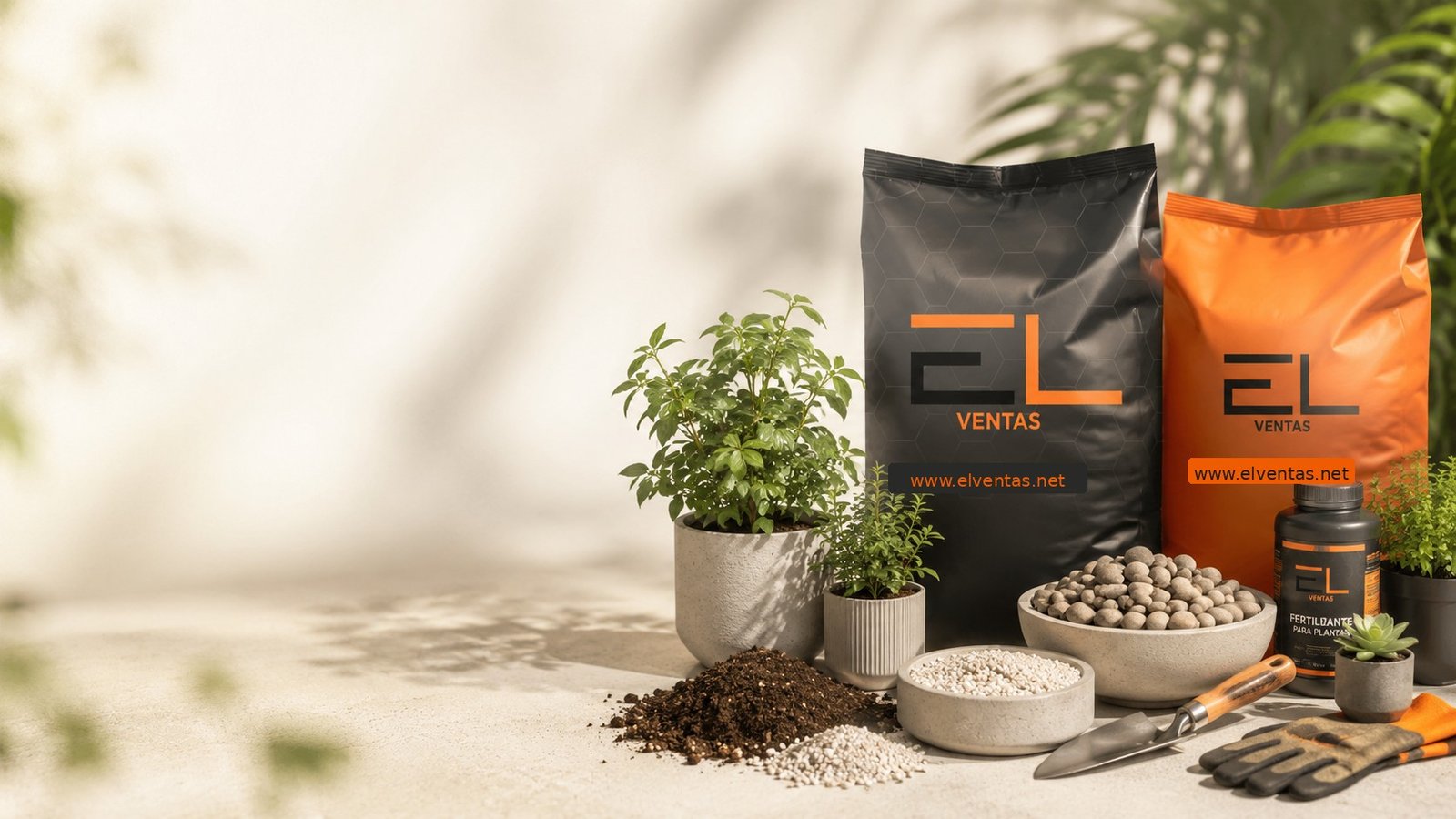 Saco de tierra de EL Ventas con herramientas de jardinería